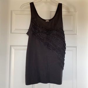 J.Crew ruffle tank top. Charcoal grey. Size small
